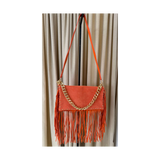 Statement Tasche mit Fransen – Orange