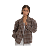 Cropped Check Blazer - ALIX-THE LABEL