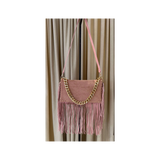 Statement Tasche mit Fransen – Dusty Pink