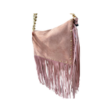 Statement Tasche mit Fransen – Dusty Pink