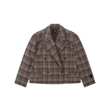 Cropped Check Blazer - ALIX-THE LABEL