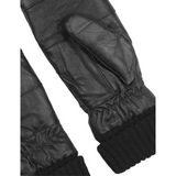 Mittens Leather Gloves with knit rib