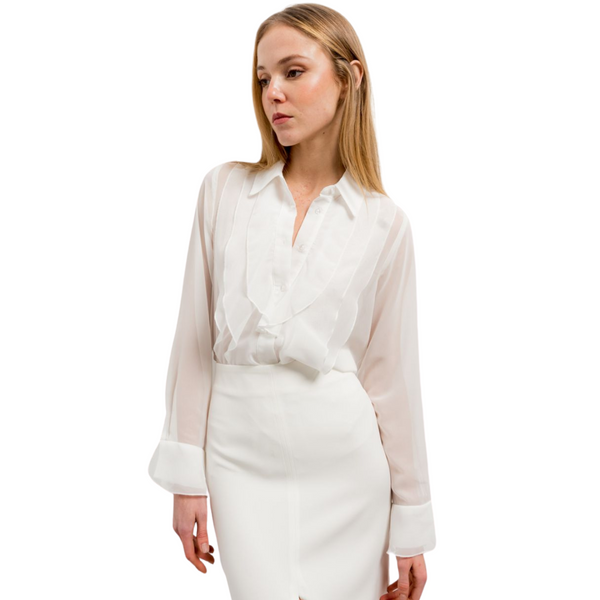 Elegante Durchsicht Bluse