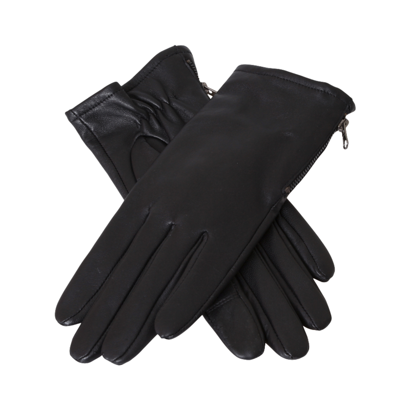 Gloves  Leather glove with zip detail