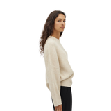 Gillian  O-neck knit w. drop shoulder