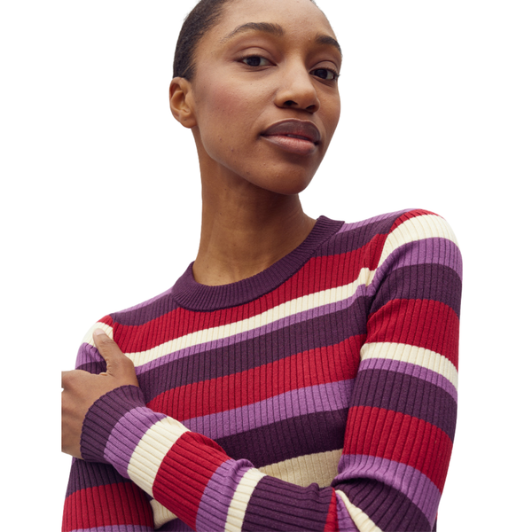 Minnie  Knit rib o-neck and stripe