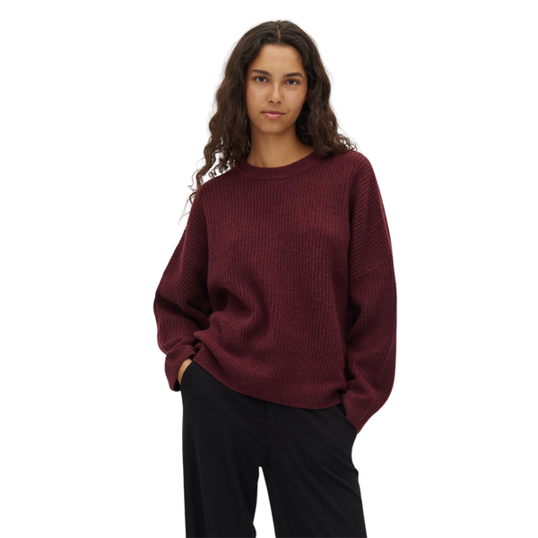 Gillian  O-neck knit w. drop shoulder