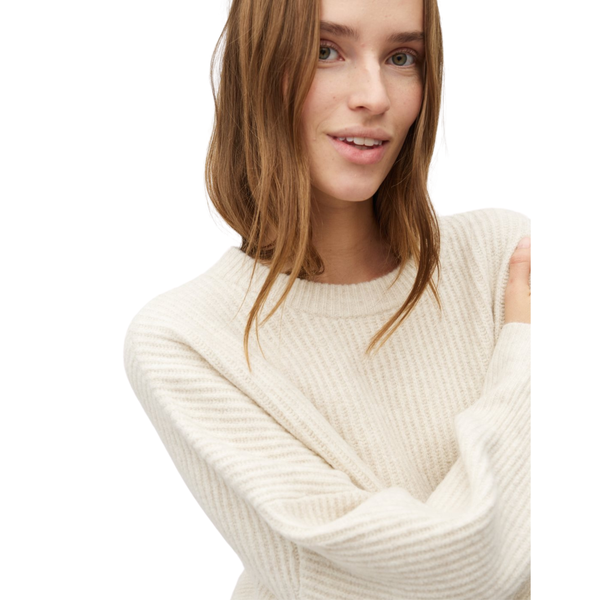 Gillian  O-neck knit w. drop shoulder