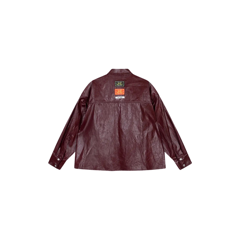 FAUX LEATHER BLOUSE