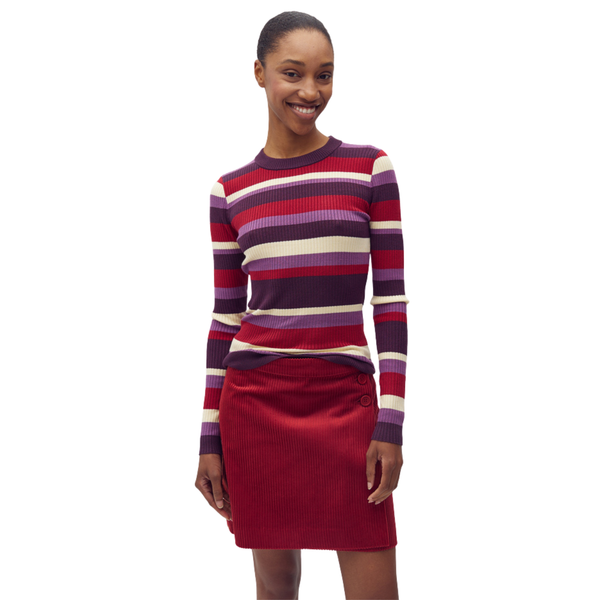Minnie  Knit rib o-neck and stripe