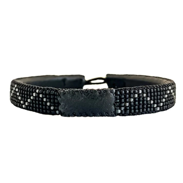 Men Bracelet Zig Zag Black / Grey